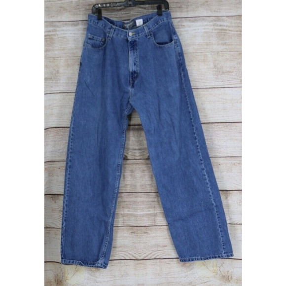 Y2K VINTAGE SilverTab Levis Oversized Fit Mens Tag Size 34x36 Medium Wash Jeans - Picture 1 of 12